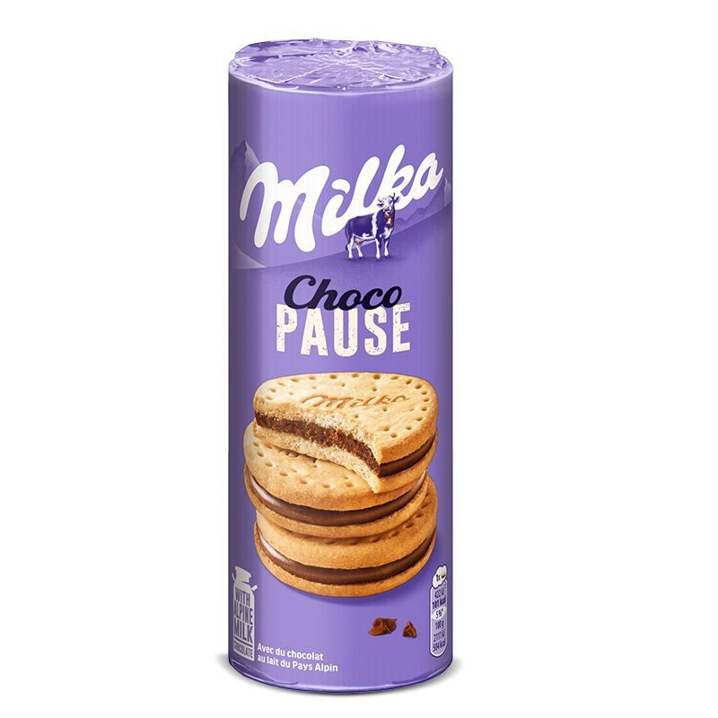 เยอรมนีนําเข้า Milka Milka Milka ช็อกโกแลตแซนวิชบิสกิต 260g อาหารเช้าของว่างอาหารทดแทนของว่างสบายๆ20