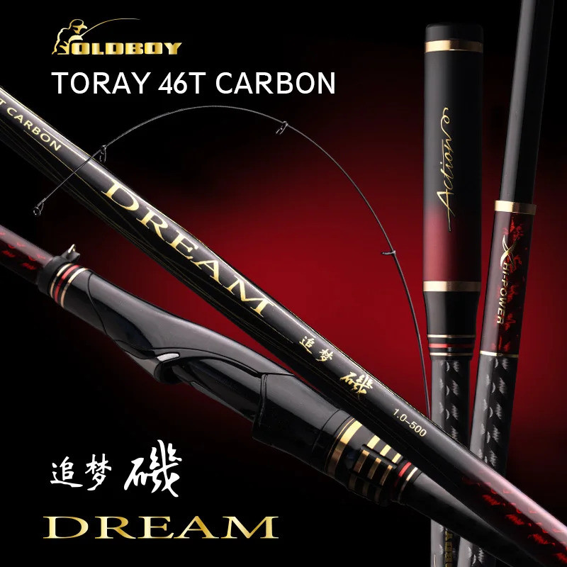 OLDBOY 46T High-Carbon Ultralight Float Fishing Rod 500 SIC Guide Telescopic Rock Fishing Rod Superh