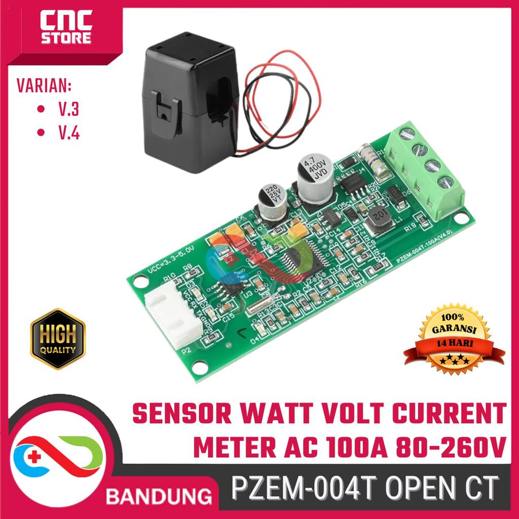 PZEM-004T V4 Sensor วัตต์โวลต์ Current Meter AC 100A 80-260V เปิด CT-A