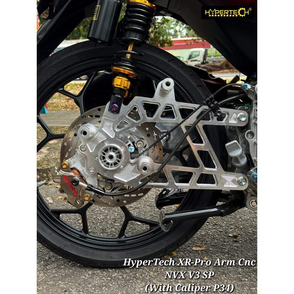 HYPERTECH XR-PRO ARM CNC NVX V3 ABS NMAX V2/V3 NVX V3 SP SILVER BLACK PRO34 BRACKET