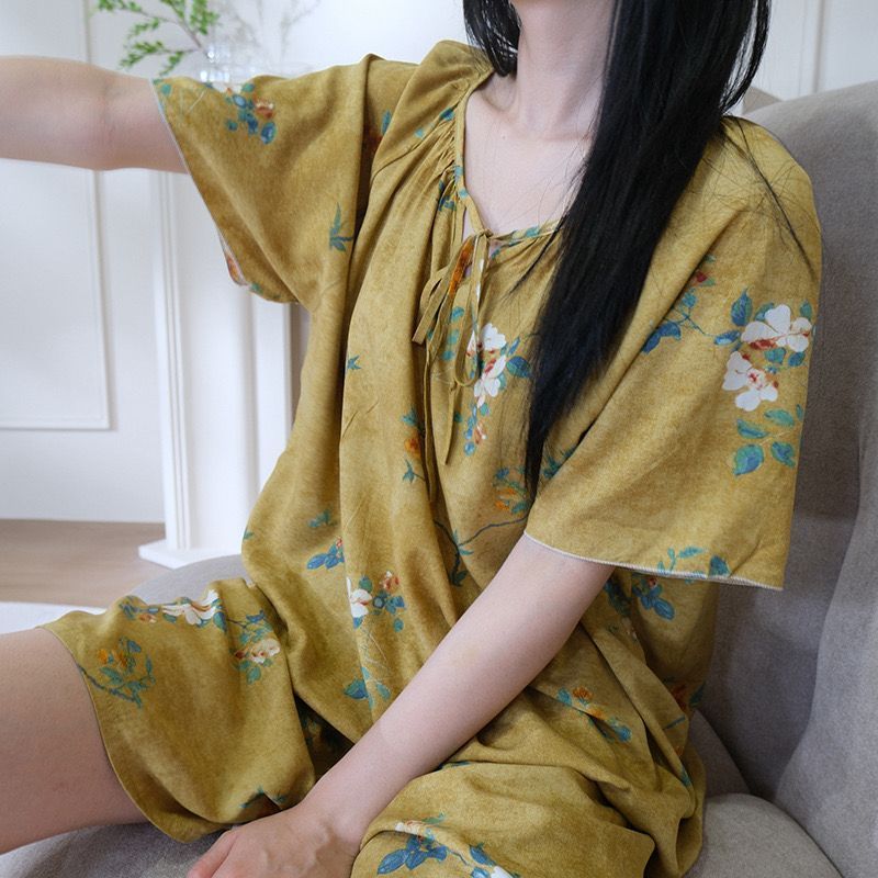 ชุด PAJAMA สําหรับผู้หญิงสไตล์ ELENA, COOL RAYON COTTON SILK MATERIAL