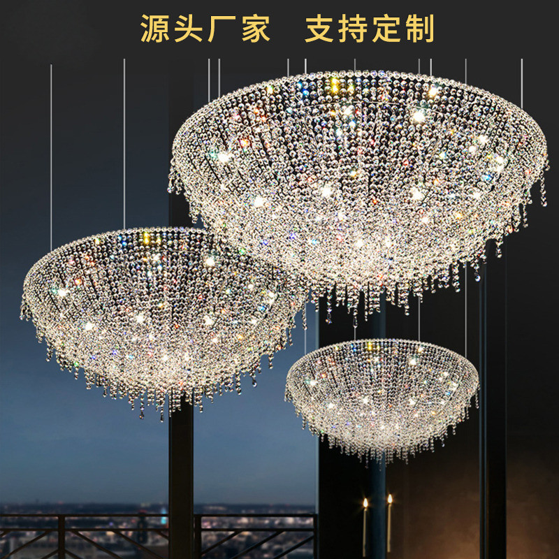 New Light Luxury Crystal Chandelier Italian Personality Designer Art Luxury Villa Hotel Restaurant H