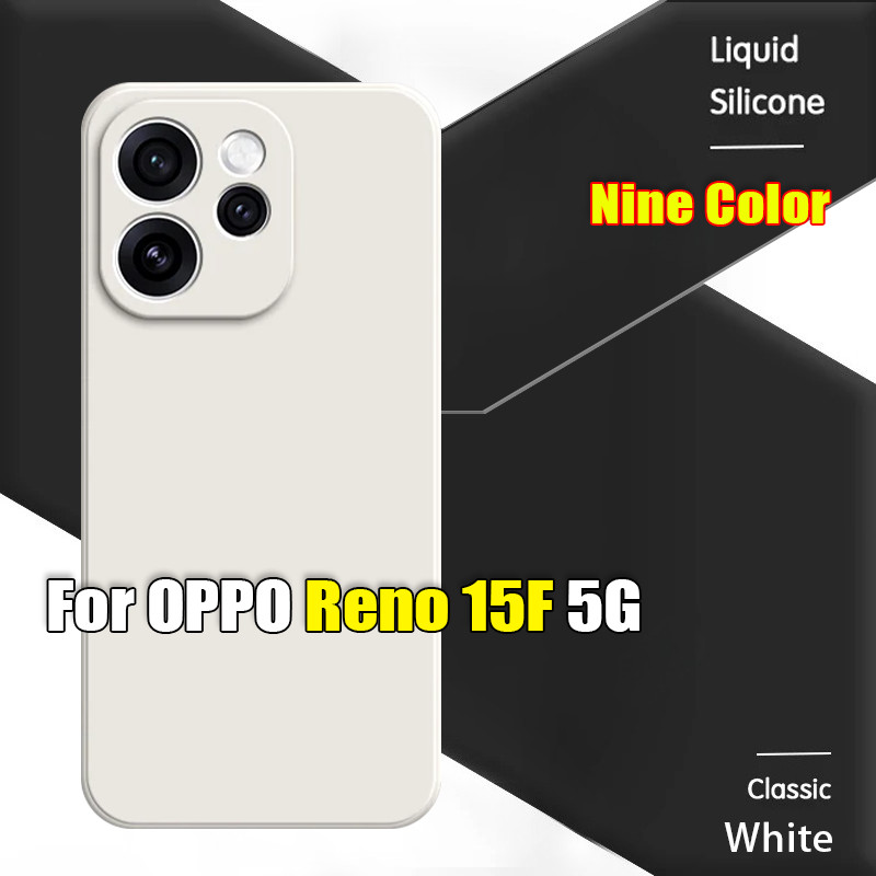 ปลอกซิลิโคนเหลวสําหรับ OPPO Reno 15 14 F Reno15F 15F 14F 5G เคสโทรศัพท์สแควร์ Slim คู่เลนส์กล้องกันกระแทกนุ่มปกหลัง