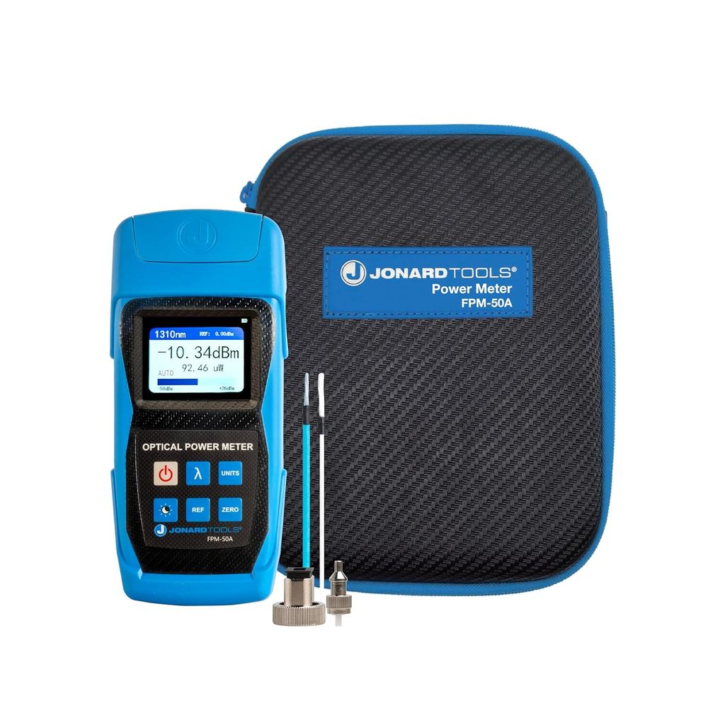 Jonard Tools FPM-50A เครื่องวัดไฟเบอร์ออปติกความแม่นยําสูง (-50 ถึง + 26 dBm) พร้อมอะแดปเตอร์ FC/SC/