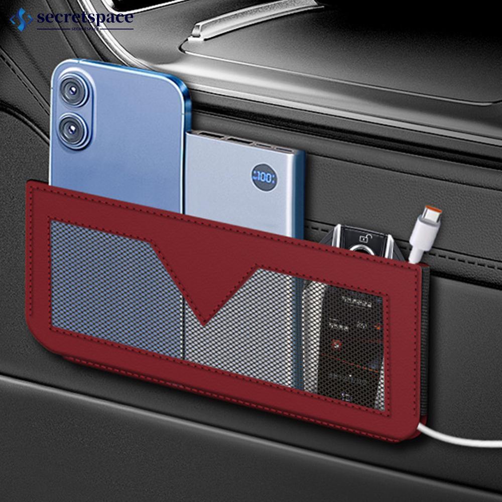 SECRETSPACE Multi-Pocket Car Seat Side Storage Net & Organizer กระเป๋าสําหรับใบเสร็จการ์ดโทรศัพท์ผ้า