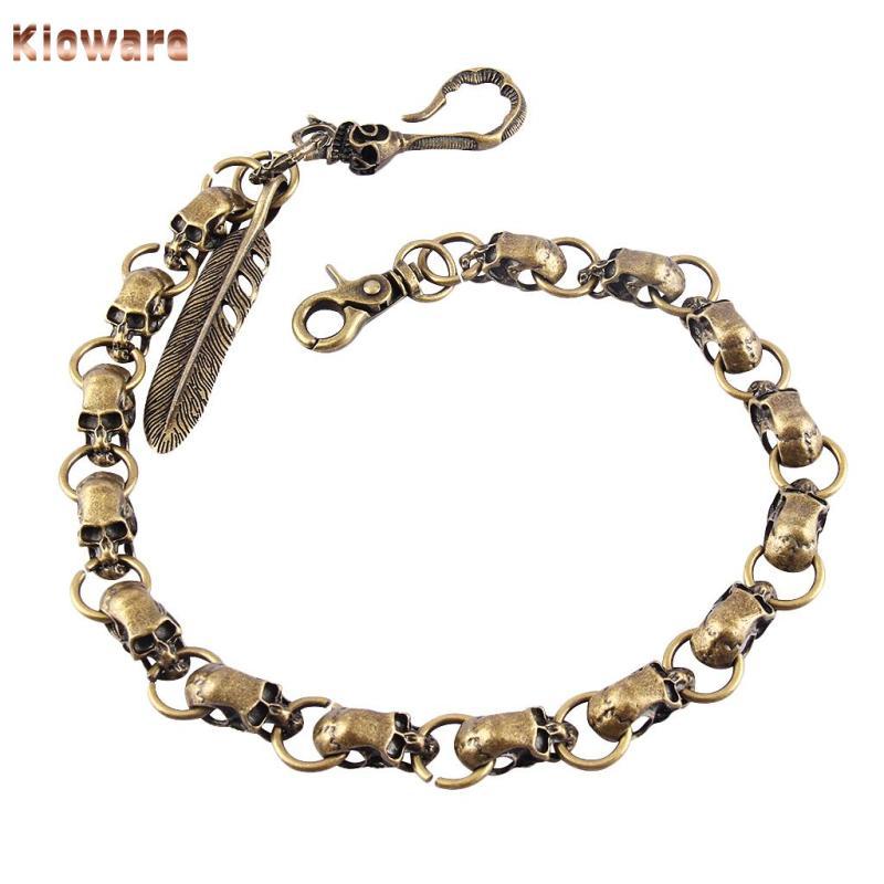 Kloware Silver Biker Wallet Chain Punk -Mainstream Cool Pants Long Wallet Jean Gothic Rock (Skull St