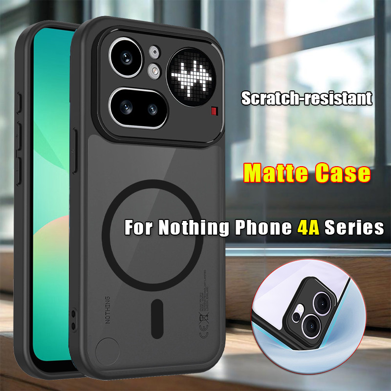 Matte Magnetic Casing สําหรับ Nothing Phone 4a 3a 2a Pro Lite Plus Phone4a 4aPro 3 2 5G Anti-Scratch Frosted เคสโทรศัพท์กันกระแทกพลาสติกแข็งป้องกันลายนิ้วมือปกหลัง