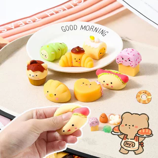 Sugar squishy สกุชชี่ รวมเซ็ทขนมปังหลากหลาย 16pcs กล่องสุ่มบีบ ลายการ์ตูนน่ารัก มีหลายแบบให้เลือก