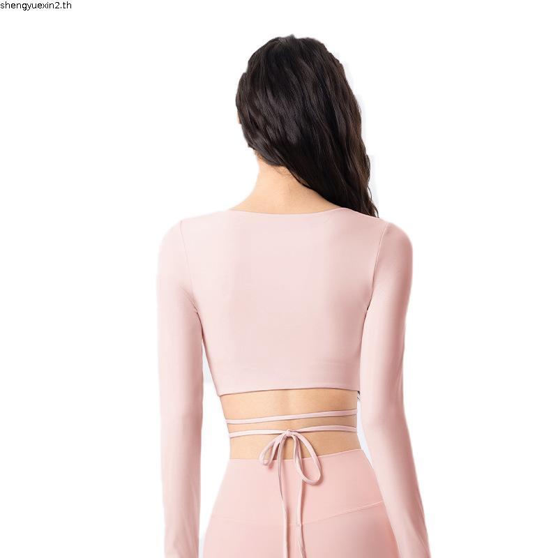 GOOD ENERGY CLUB - FLOWY TWIST SPORT BRA [2563] สปอร์ตบราแขนยาว ชุดพิลาทีส ชุดโยคะ (6L-6O)