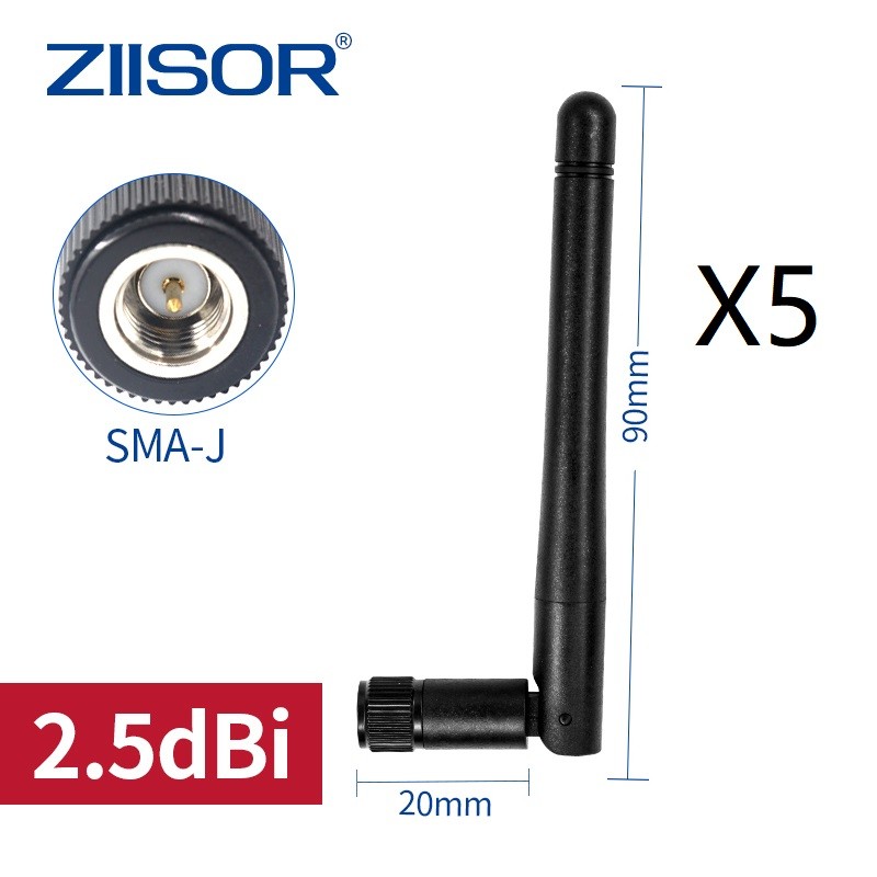 ZIISOR 5 ชิ้น 915MHz/เสาอากาศแท่งกาวกําไรสูง, เหมาะสําหรับอุปกรณ์ไร้สายวง 915MHz ทุกชนิด