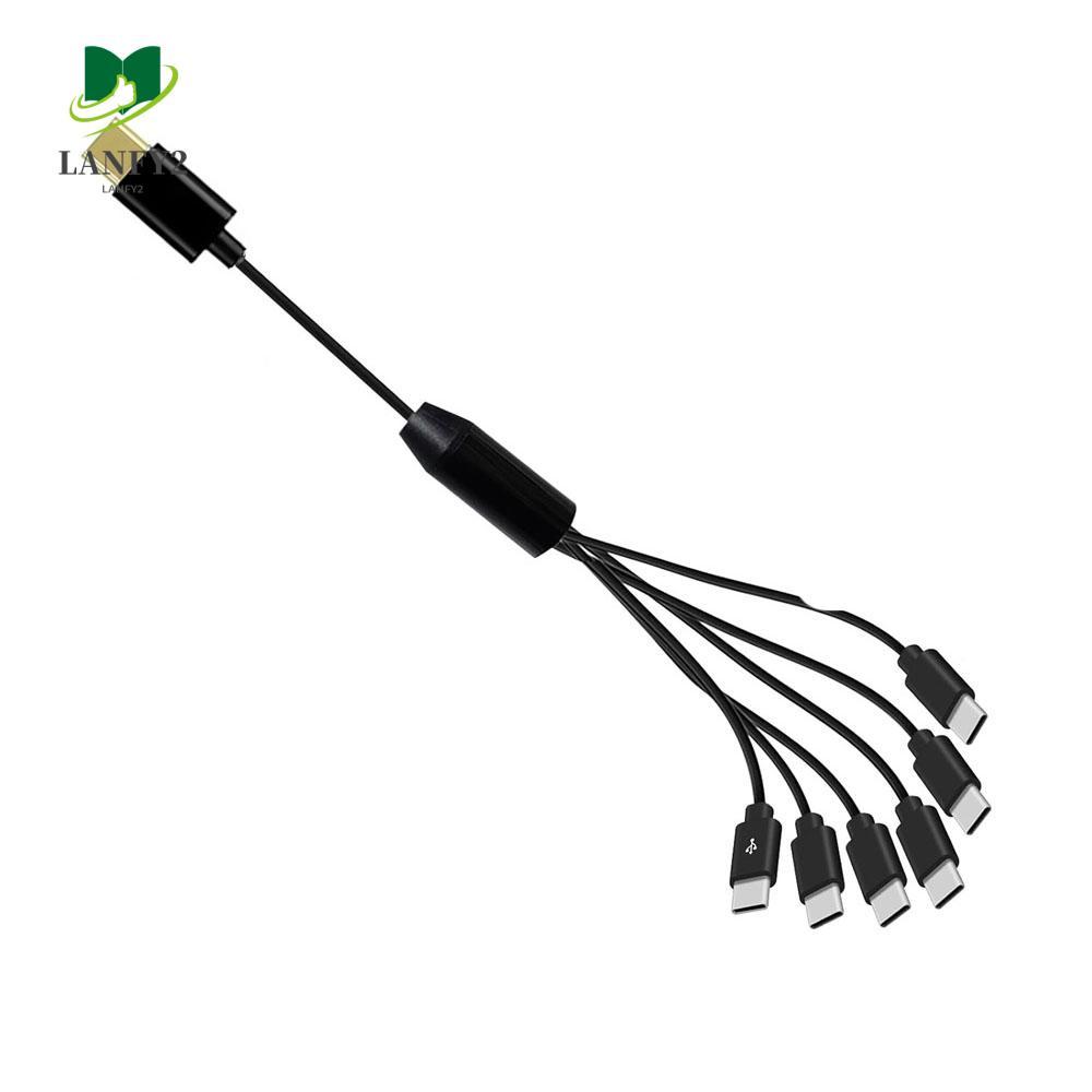 ALANFY สายแยก USB C, Micro-USB 6 in 1 Type-C Multi USB C ถึง USB C สายโทรศัพท์มือถือ 50cm8150cm สีดํ