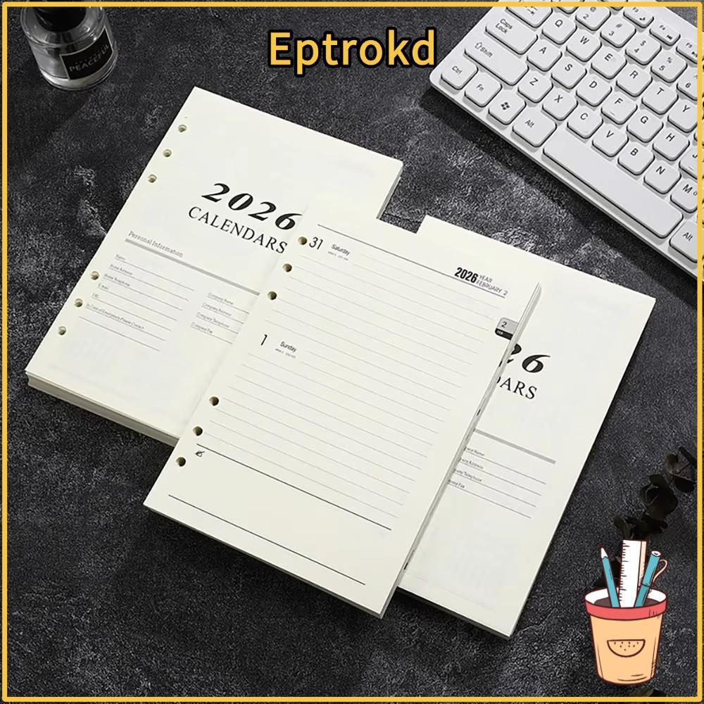 EPTRO Binder หน้าด้านใน, แผ่น Perforated Refill Page A5 Notebook, Daily Planner Loose Leaf 365 Day N