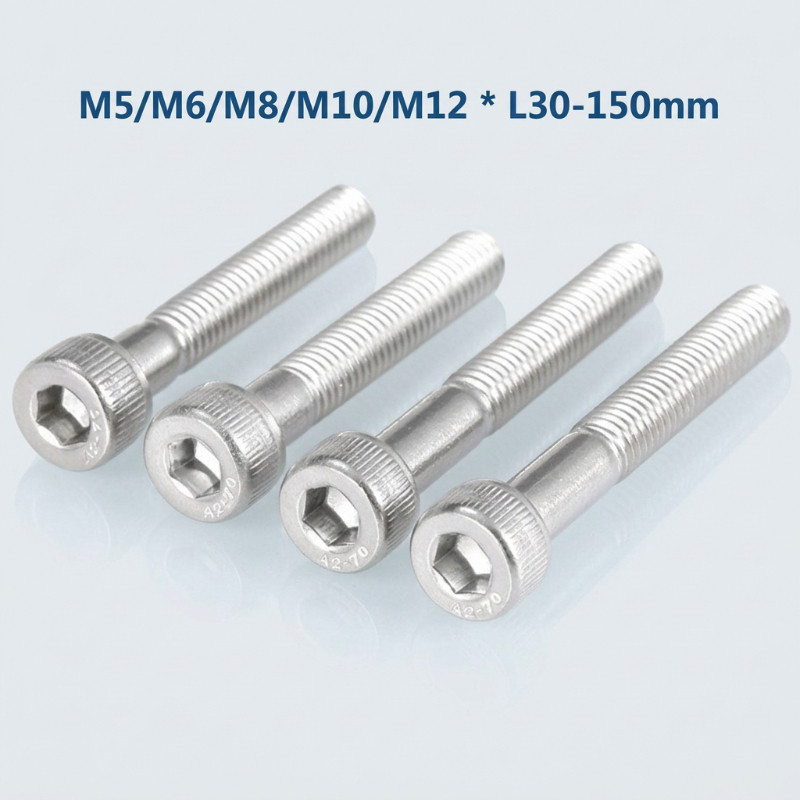 น็อต สกรู หัวจม สแตนเลส 316 เกลียวมิล ตลอด หยาบM5/M6/M8/M10/M12 * L30-150/ Hex Socket Head Cap Machine ScrewDIN912 YEDA