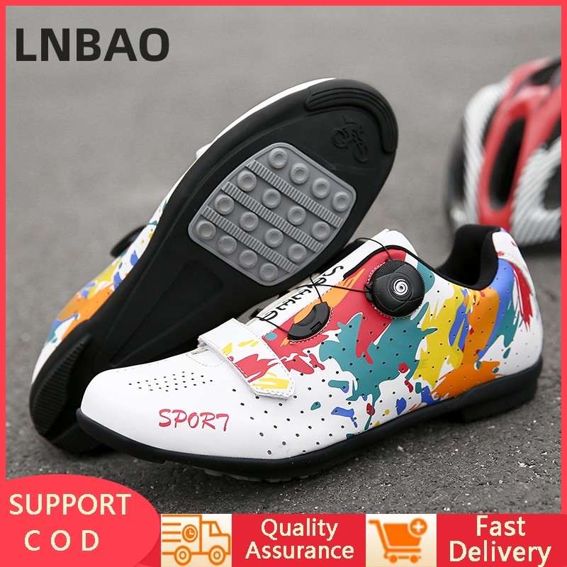 สินค้าพร้อมLNBAO 2026 พร้อมสต็อกคุณภาพสูงUnisex Non-Lockingรองเท้าปั่นจักรยานBreathable MTB Professional Cleatรองเท้า SPDเหยียบRacing Road Bikeรองเท้าแบนจักรยาน