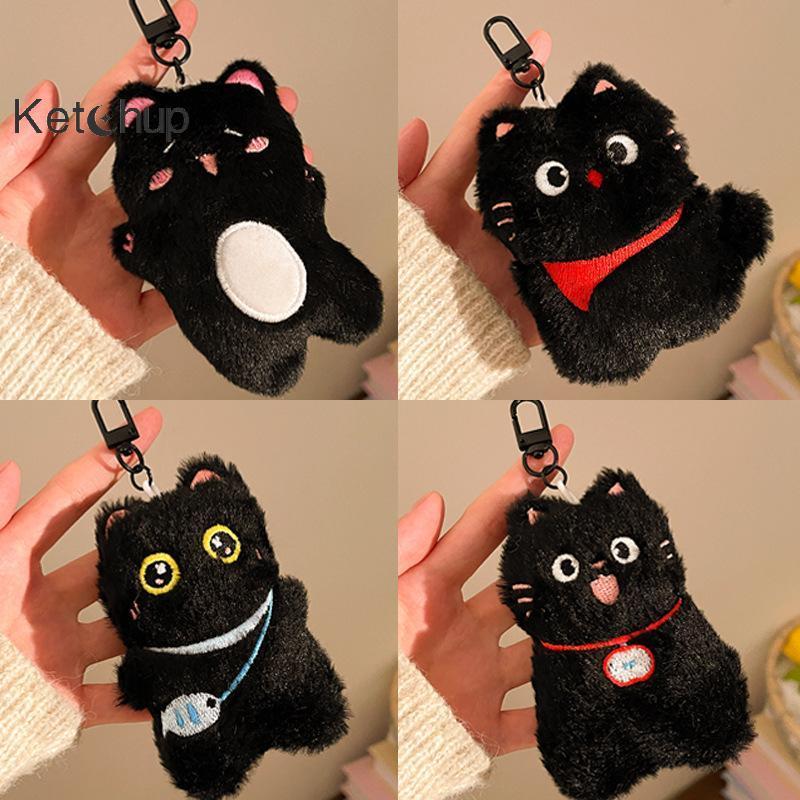 [Ktchup-t] พวงกุญแจตุ๊กตาแมวการ์ตูน.Small Black Cat. สำหรับประดับและของขวัญวันเกิด