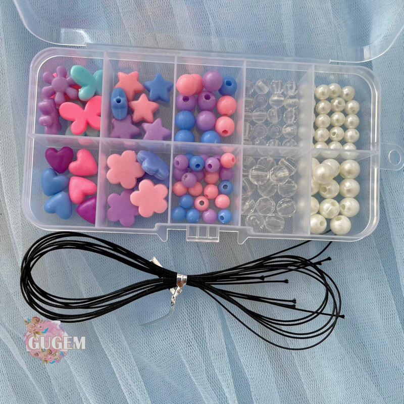 HP GANTUNGAN ชุดลูกปัด DIY 1 กล่องแขวนโทรศัพท์มือถือ Stringing Package / สายคล้องโทรศัพท์แพ็คเกจ / ท