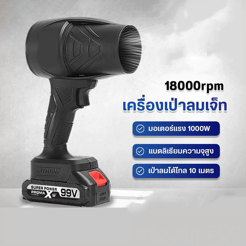 【COD】 เเครื่องเป่าลมไร้สาย 3000W พัดลมเทอร์โบ พัดลมเจ็ท เครื่องเป่าลมไฟฟ้า แบบพกพาฝุ่น แรงดันสูง พัดลม jet Blower