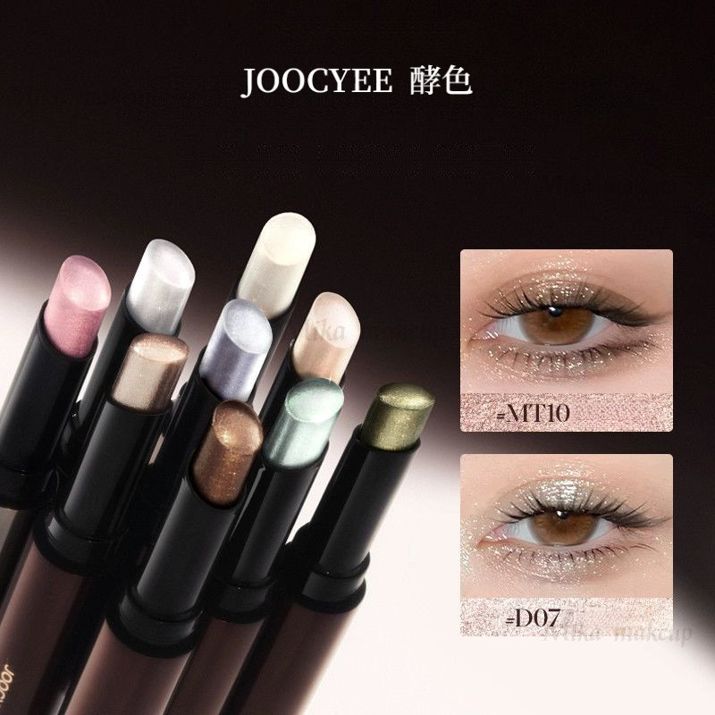 JOOYEE ไฮไลท์สติ๊กอายแชโดว์สติ๊กแต่งหน้าท่องเที่ยวสีเดียวอายแชโดว์กลิตเตอร์สามมิติธรรมชาติ