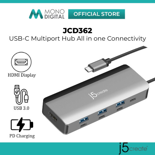 J5create JCD361 / JCD362 Usb-C Multiport Hub HDMI PD Usb 3.0 Card Reader Dock สําหรับแล็ปท็อป