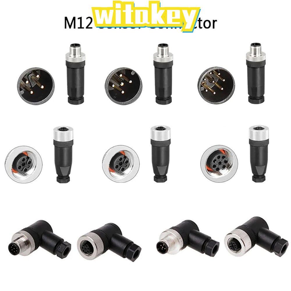 WITAKEY M12 Sensor Connector, 4 5 8 Pin Connector M12 Aviation Plug, M12 Sensor Cable Connector Sens
