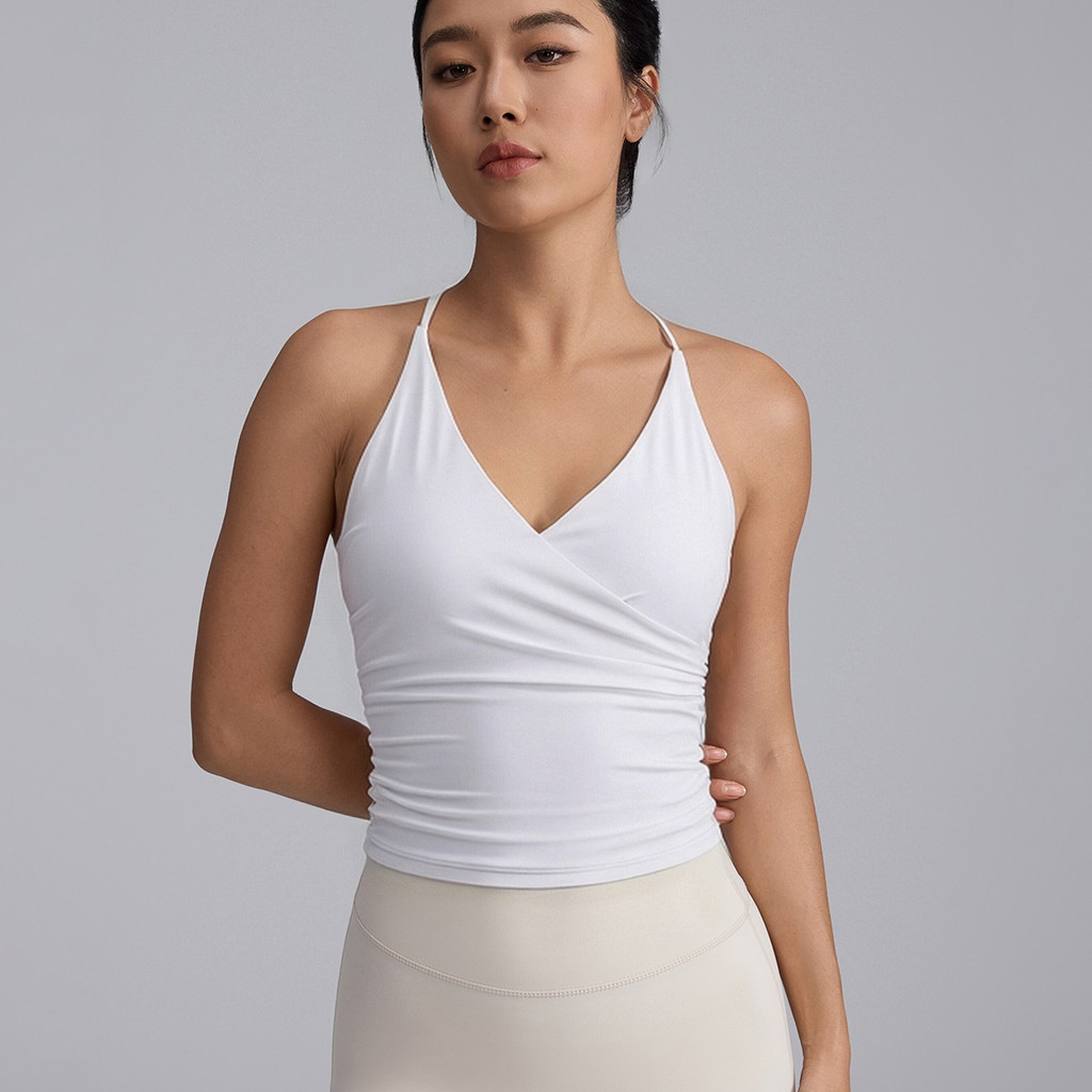 【LASYYOGA】Sports Bra แฟชั่นผู้หญิง Deep V เซ็กซี่ความงามกลับรวบรวม Bra โยคะพิลาทิส