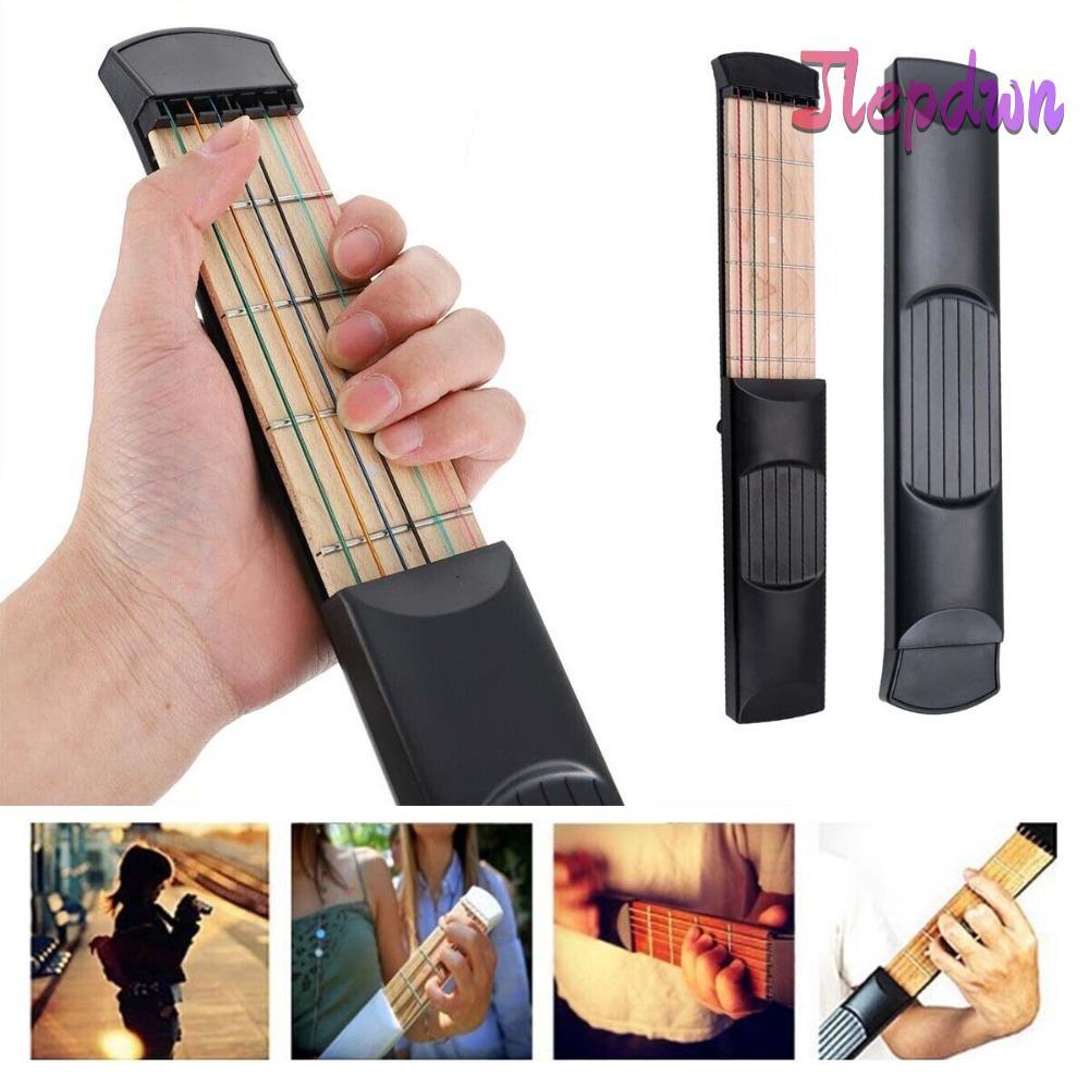 JEPDWN Chord Trainer, Guitar Practice F/Beginne Pocket Guitar, ทนทาน 6 String 6 Fret Maple Wood Guit
