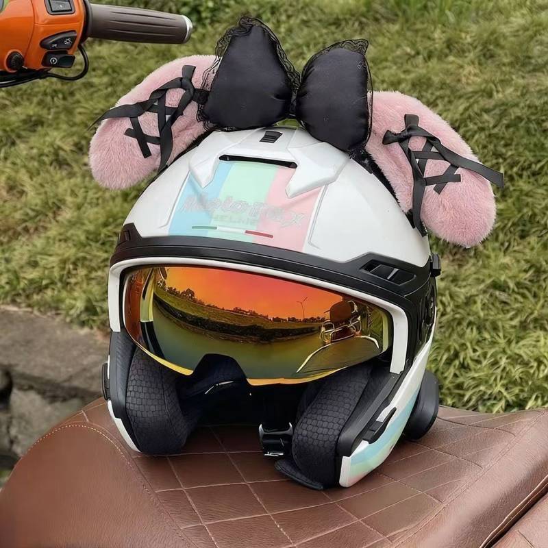 No helmet! Cat Ears Helmet Decorations Lolita Motorcycle Electric Car Knight Motorcycle Ski Helmet A