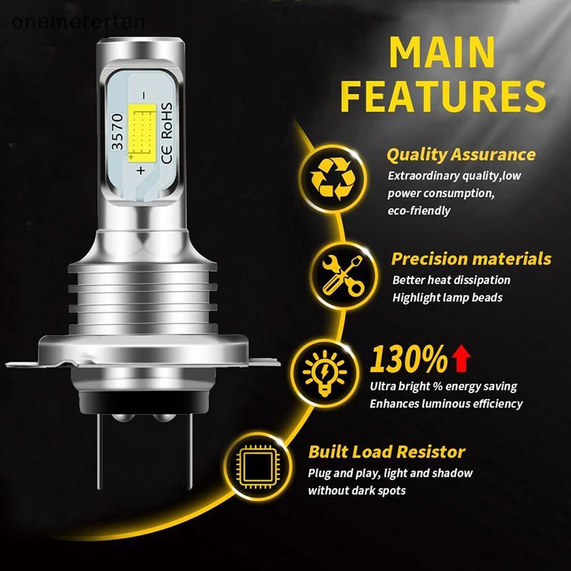 Rten h7 Led Canbus ไฟหน้า H7 Led Lo Beam หลอดไฟ 6000K IP 68 CSP 3570 ชิป LED N