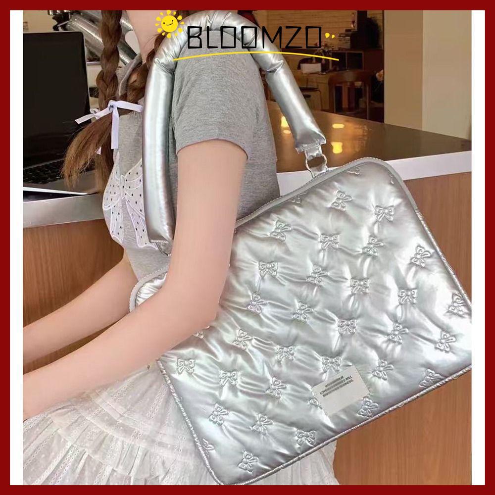 in stockBLOOMZO กระเป๋าสะพายคอมพิวเตอร์, Travel Organizer กระเป๋าถือแล็ปท็อป PU,แบบพกพาหวาน Bowknot กระเป๋าแล็ปท็อปสําหรับ 8 ~ 15 นิ้วแล็ปท็อป