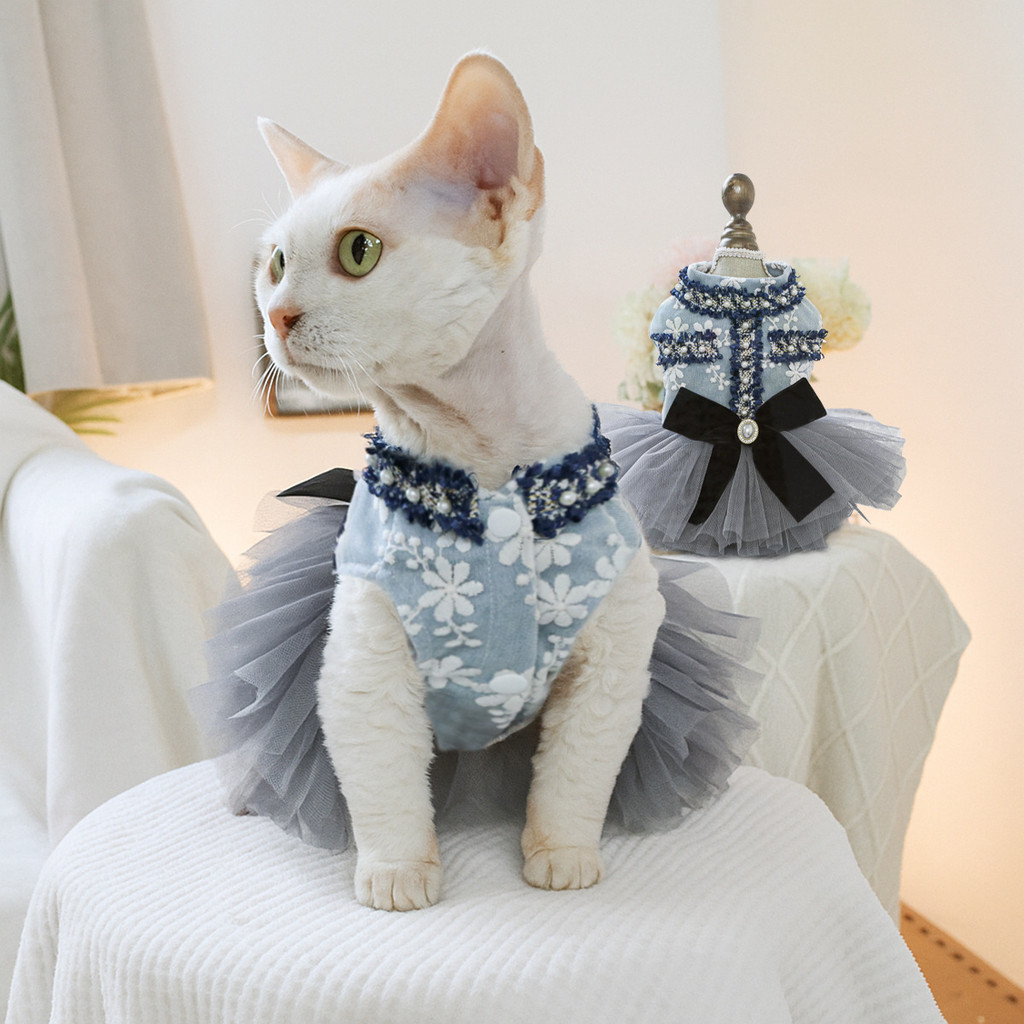 Pawsfun Pet Chanel Princess Dress Cat Dog Traction Holiday Dress Dress Dress