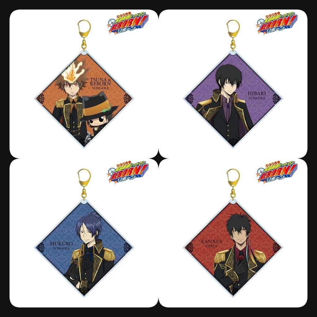 Móc khóa Anime Gia sư Hitman Reborn mica Acrylic hình Tsuna Hibari Mukuro Xanxus phụ kiện trang trí 