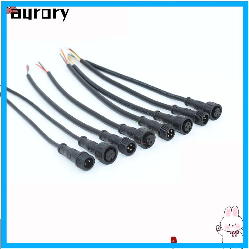 AURORY ชายหญิง LED Connector, IP67 สายสีดํา 2Pin 3Pin 4Pin แจ็ค, 20 ซม.2Pin 3Pin 4Pin สายไฟกันน้ํา L