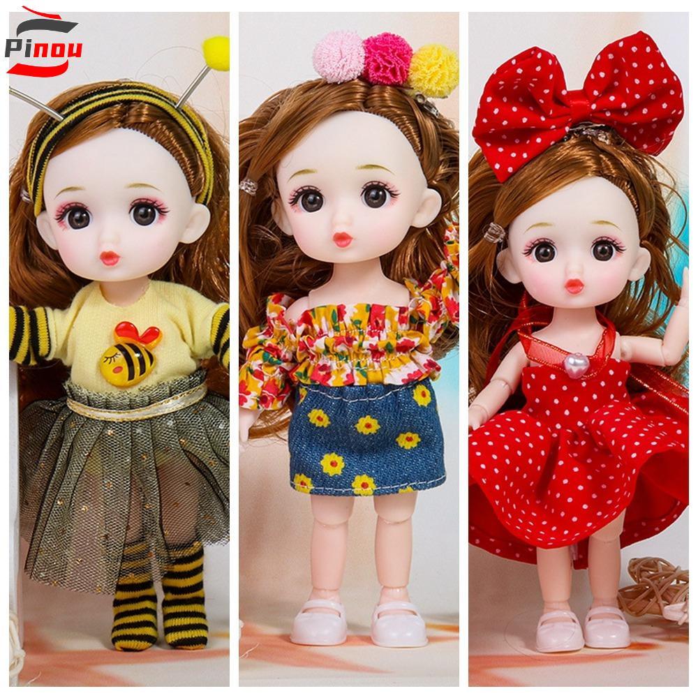 พินOU 16 ซม.ตุ๊กตาBJD,ตาโต 16 ซม.รูปน่ารักFaceตุ๊กตาBJD,ตุ๊กตาBJDเคลื่อนย้ายได้ 13 ข้อต่อหวานเคลื่อน