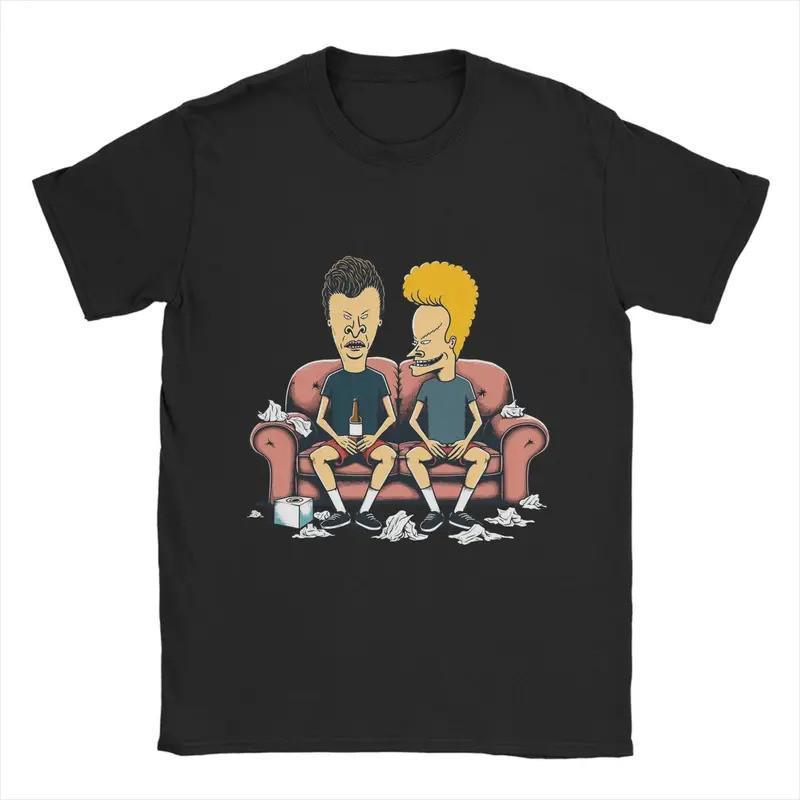 เสื้อยืด Beavis and Butt Head ผ้าฝ้ายแท้ สำหรับผู้ชาย สไตล์วินเทจลำลอง แขนสั้น ยูนิเซ็กซ์