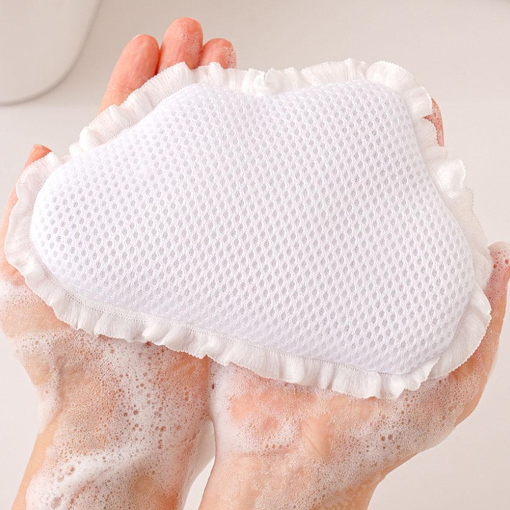 Heart Shape Soap Pouch Exfoliating Bath Net Mesh Bag For Body Wash Facial Cleansing Scrub Q3i6
