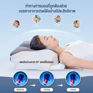 หมอน Ergonomics Deep Sleep （ปลอกหมอน）รูปผีเสื้อ ลดอาหารการปวดคอช่วยให้หลับลึกและนานยิ่งขึ้น