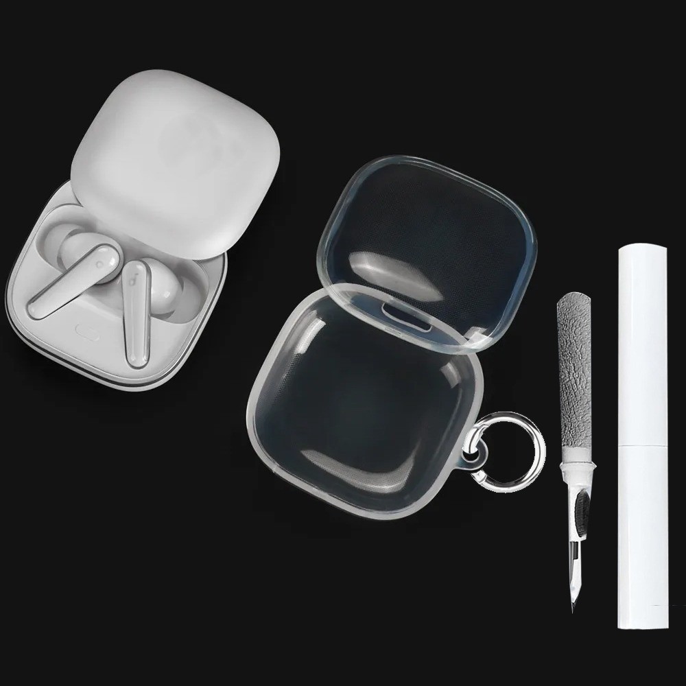 สําหรับ Soundcore Liberty Buds Earbuds เคส TPU แบบใสพร้อมพวงกุญแจและชุดทําความสะอาด