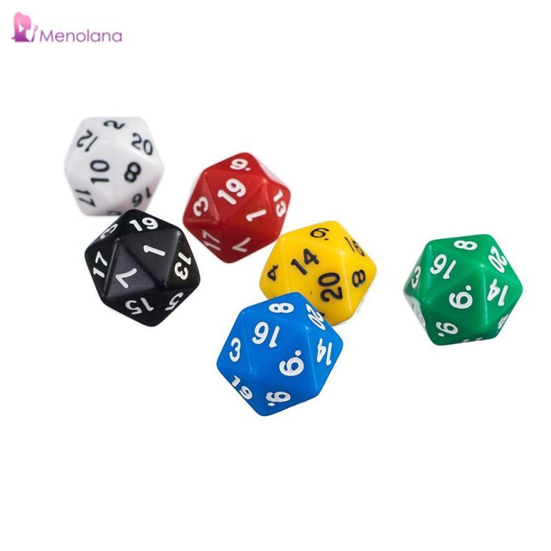 [Menolana] 6 ชิ้น 20 ด้านลูกเต๋า D20 สําหรับ RPG D&D บทบาทเล่น Casino เกมกระดานอุปกรณ์
