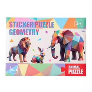 ORIEN Geometric Sticker Puzzle, ปริศนาสติ๊กเกอร์เกมปฏิสัมพันธ์การ์ตูน, ของเล่นสติ๊กเกอร์ DIY หลากสีตลก