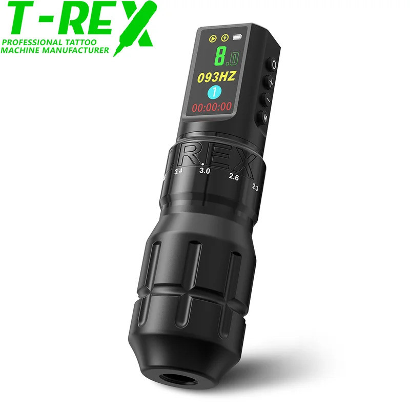 T-Rex ปากกาเครื่องสักไร้สายรุ่นใหม่สุดเท่ ปรับระยะชักได้ 7 ระดับ พร้อมมอเตอร์และหน้าจอ LCD เหมาะสำหรับงานสักและงานสักกึ่