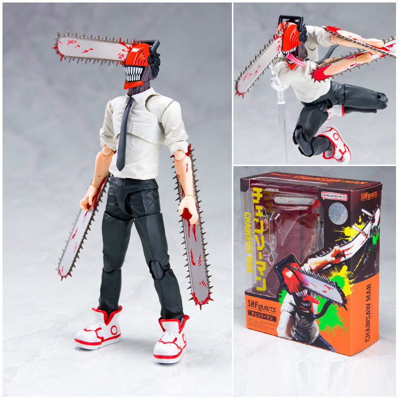 Shf Chainsaw Man Joint Movable Hand-Made Chainsaw Man Dianji Super Movable รุ่นของเล่นตุ๊กตาเครื่องประดับการผลิตในประเทศ