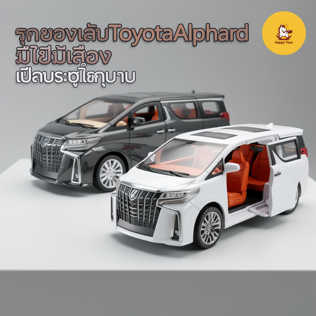 รถของเล่น โตโยต้า อัลพาร์ด มีเสียง มีไฟ เปิดประตูได้ รถวิ่งแรงเฉื่อย รถเด็ก รถจำลอง