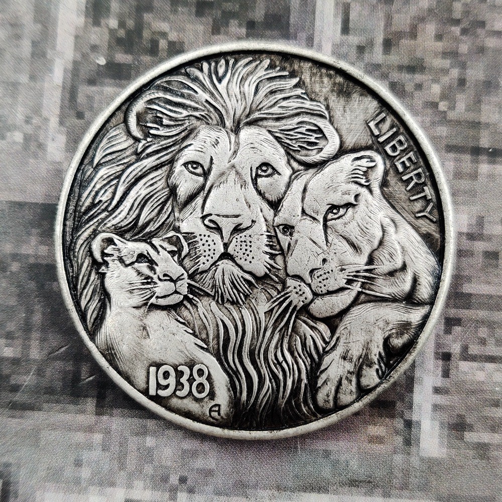 1938 American Tiger Skull Silver Coin Silver Dollar Crafts เหรียญที่ระลึก 26.4.7