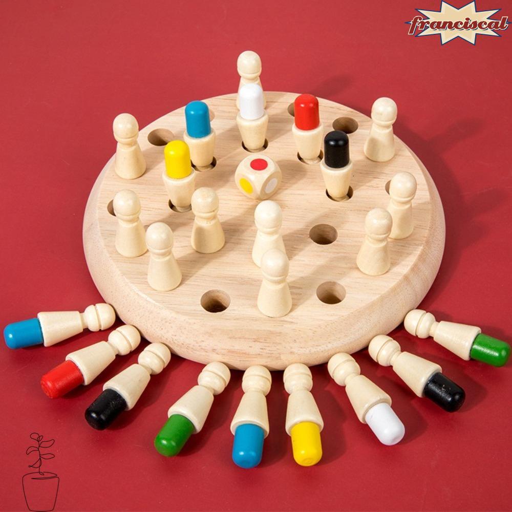 FRANCISCAL Memory Match Stick Chess Game, Wooden Early Education Color Memory Chess Game, Concentrat