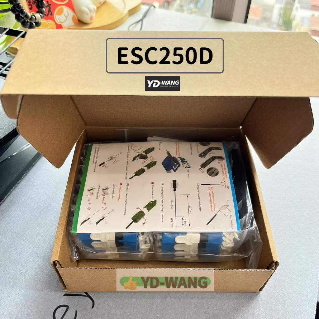 5 ตัวเชื่อมต่อไฟเบอร์ออปติคัลแบบรวดเร็ว SC ESC250D UPC/APC แบบฝัง ตัวเชื่อมต่อไฟเบอร์ออปติคัล SC สำหรับ FTTH