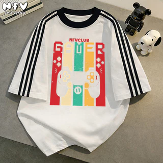 【จัดส่งจากกรุงเทพฯ】LABZAA ยอดนิยมสไตล์อเมริกัน เสื้อยืดทรงหลวม ลวดลายแฟชั่น สะดวกสบาย ผ้าหนายับยากรีดง่าย ผ้าฝ้าย YG1558