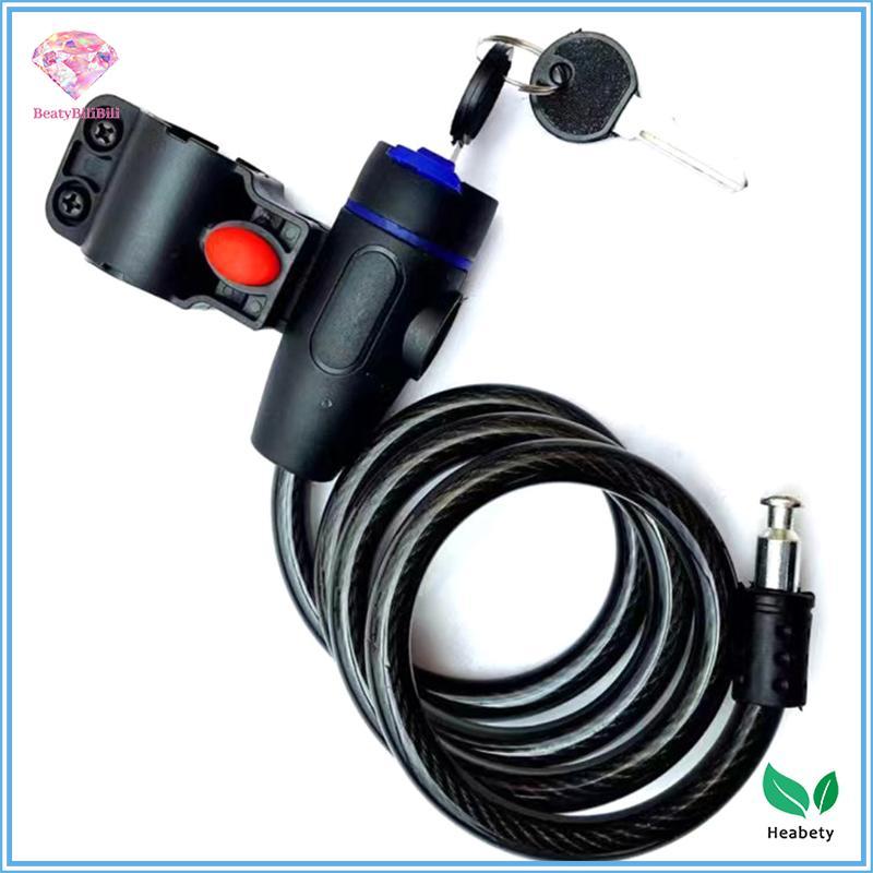 Heabety Universal รถจักรยานยนต์ Lo Anti-Theft เข็มขัด 2 ปุ่มสําหรับจักรยานความปลอดภัยเชือกเหล็กแบบพกพาไฟฟ้า Lo สาย Lo ใหม่