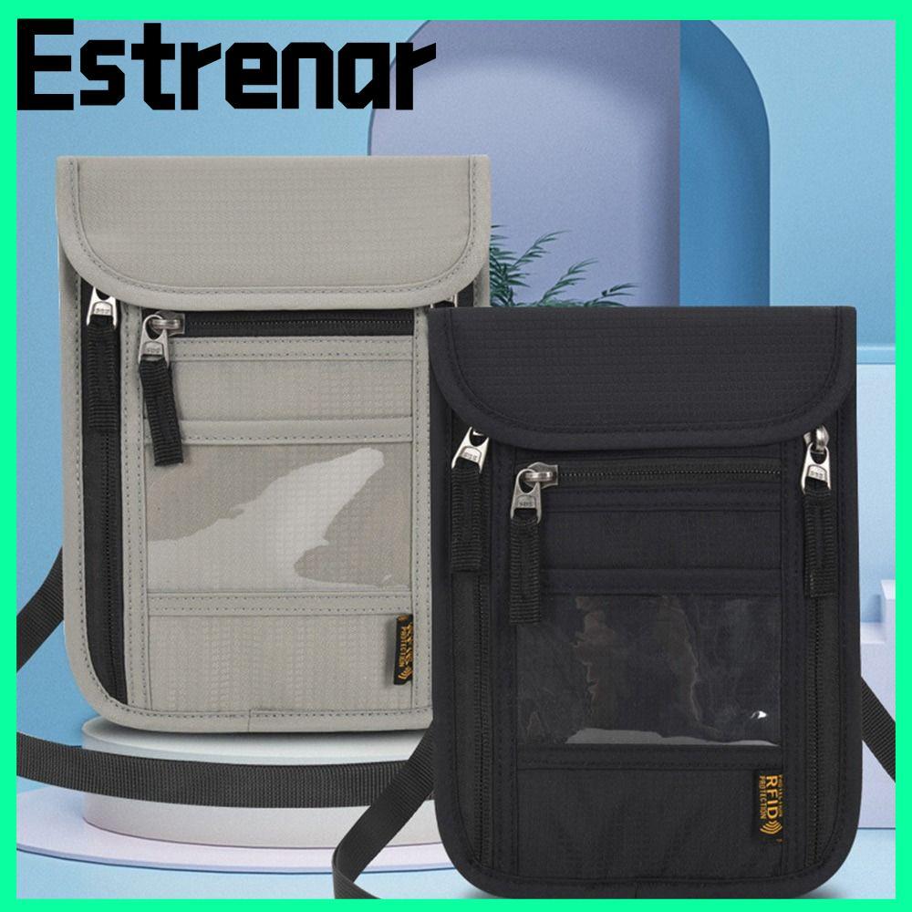 ESTRENAR กระเป๋าสตางค์คอสําหรับผู้ชายผู้หญิงสําหรับเดินทาง Slim RFID Blocking