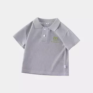 Moodeng Baby เสื้อโปโลเด็ก ชาย 90-150CM ใส่สบาย ไม่ร้อน ผ้าวาฟเฟิล เสื้อโปโลที่ใส่ไปเที่ยวก็ได้
