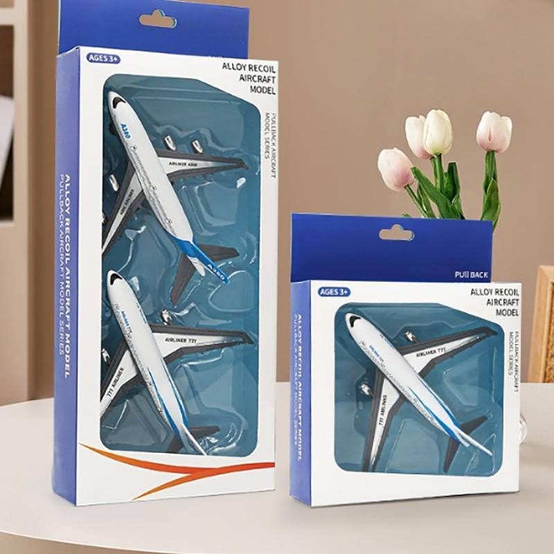 <kexiubbb> 1/2PCS Inertia เครื่องบิน Airliner ของเล่นเด็กจําลองโลหะผสมดึง Ba เครื่องบินของเล่นรุ่นเด็กของขวัญเดสก์ท็อปเครื่องประดับใหม่